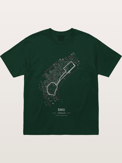 Baku City Circuit F1 Map Gildan T-shirt