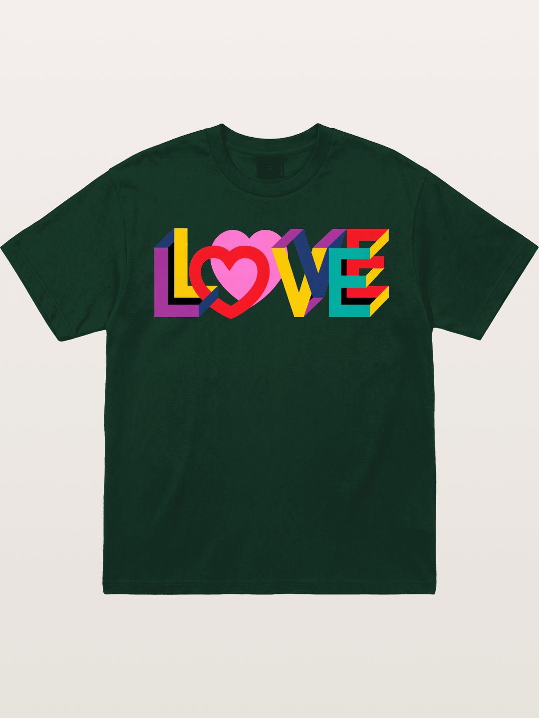 3D Love Typography With Heart Gildan T-shirt