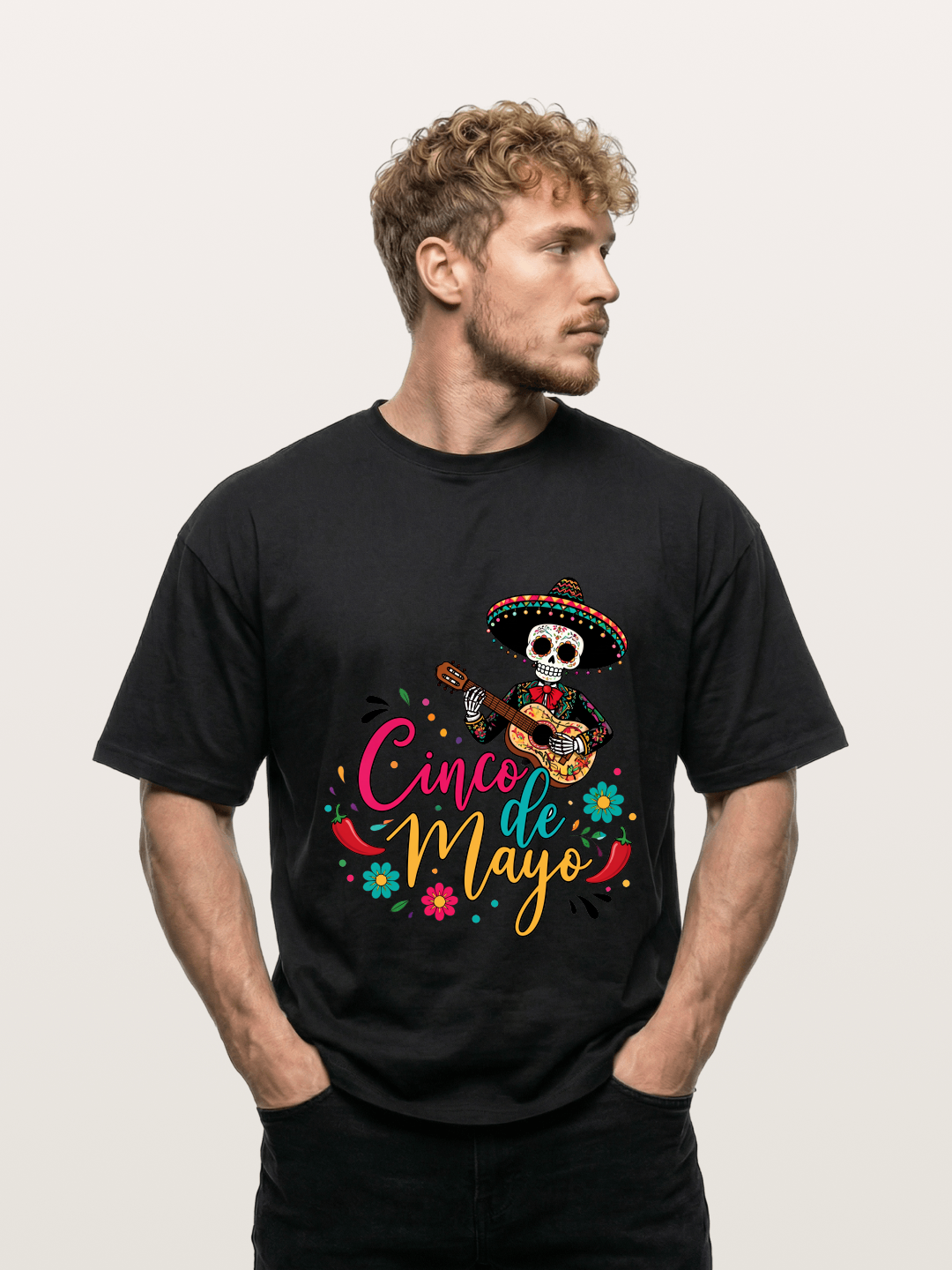 Cinco De Mayo Sugar Skull Graphic Gildan T-shirt