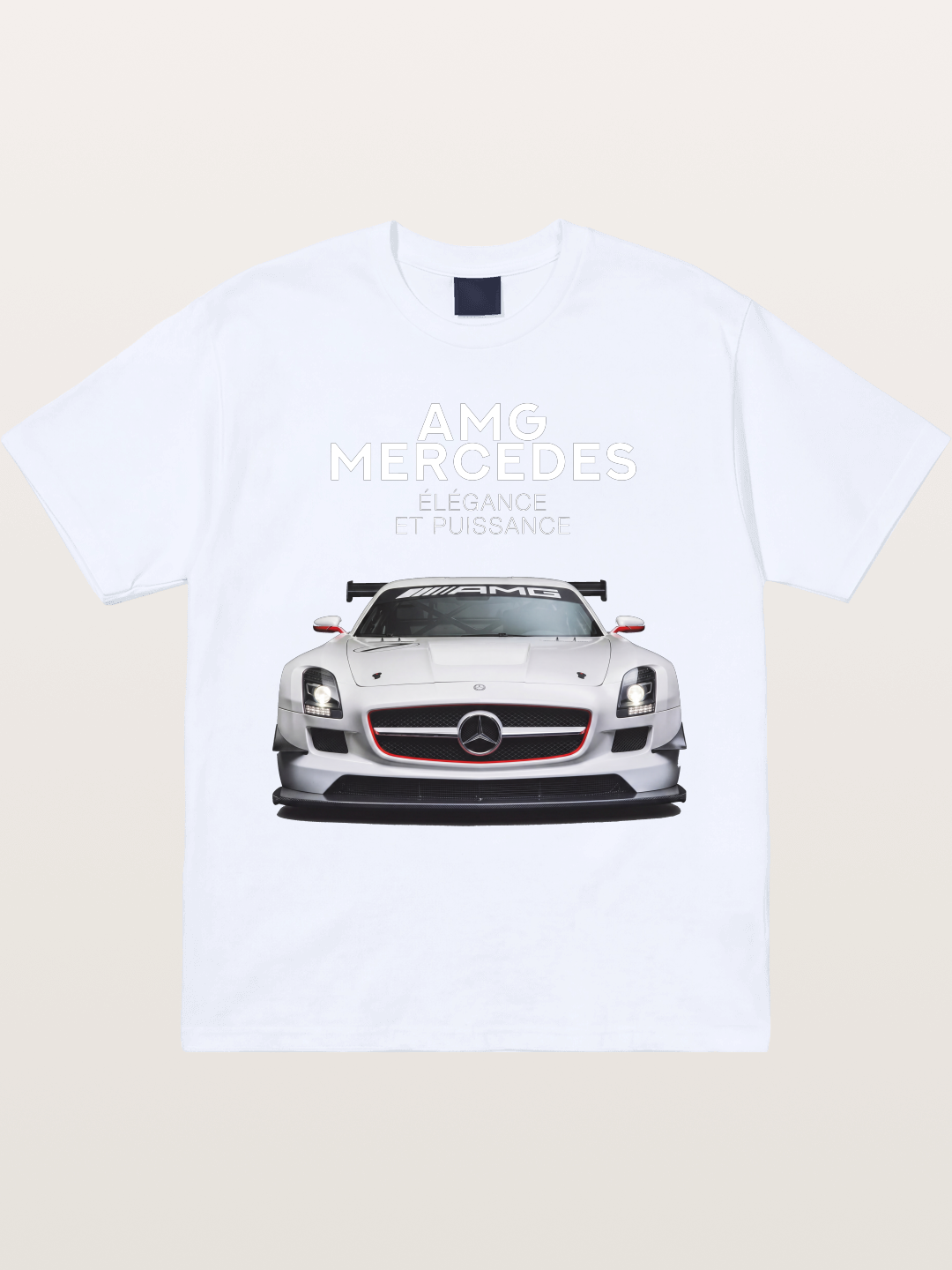 Mercedes AMG SLS White Race Car Gildan T-shirt