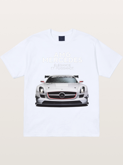 Mercedes AMG SLS White Race Car Gildan T-shirt