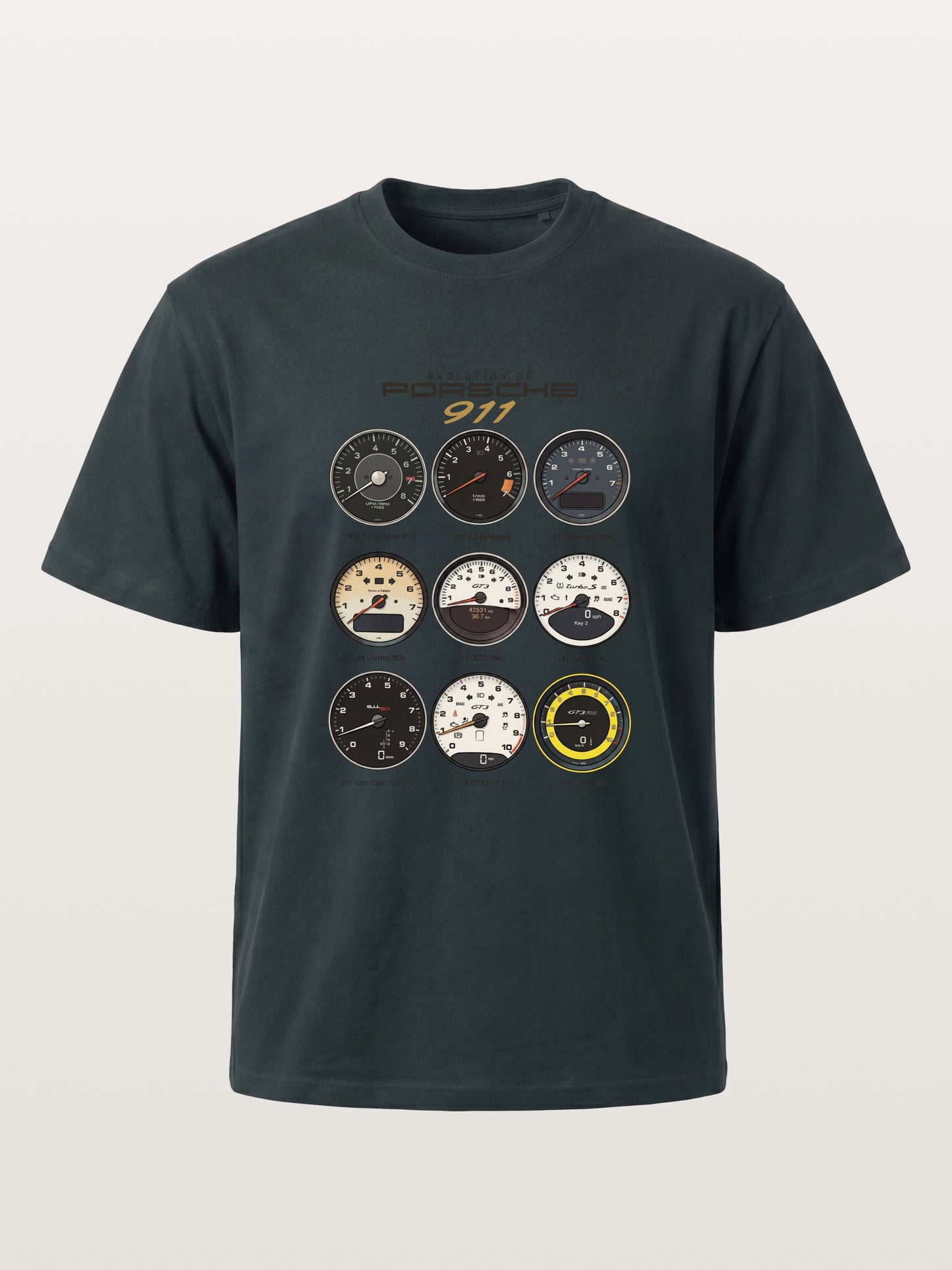 Porsche 911 Cluster Vintage Gauge Set Gildan T-shirt