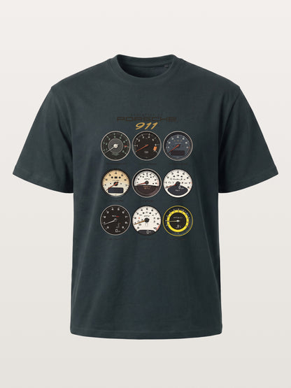 Porsche 911 Cluster Vintage Gauge Set Gildan T-shirt