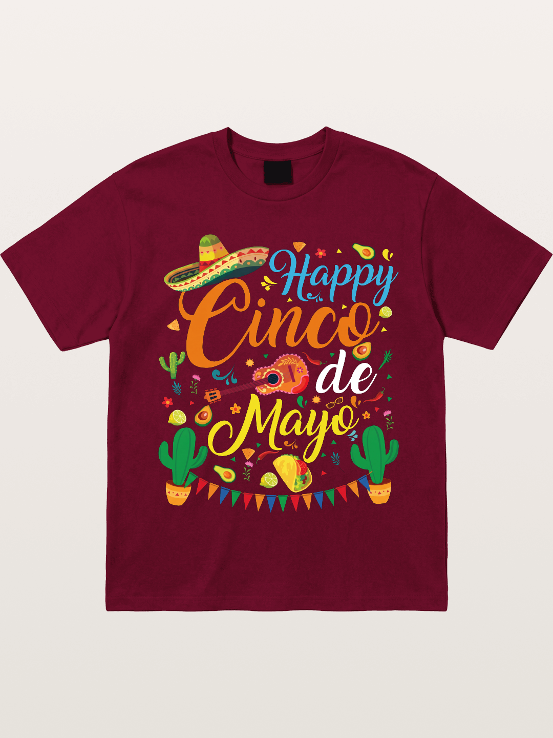 Cinco de Mayo Colorful Festival Design Gildan T-shirt