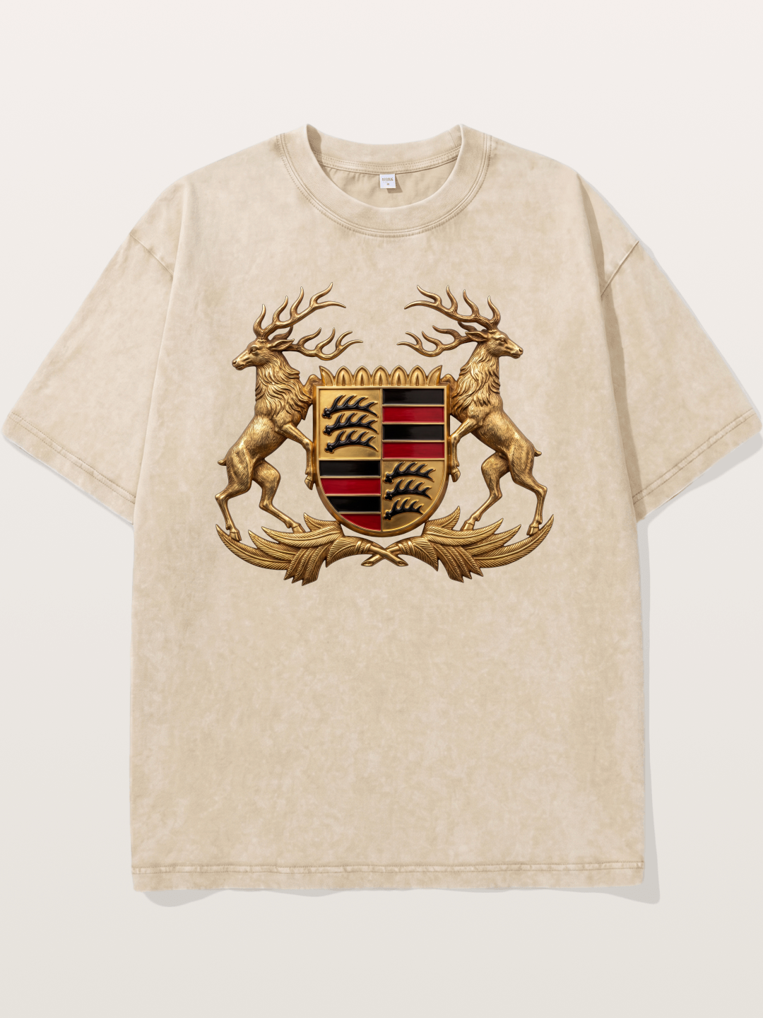 Porsche Crest Deer Artwork Washed T-shirt