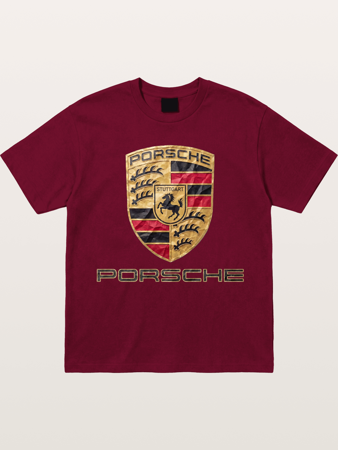 Porsche Crumpled Paper Logo Gildan T-shirt