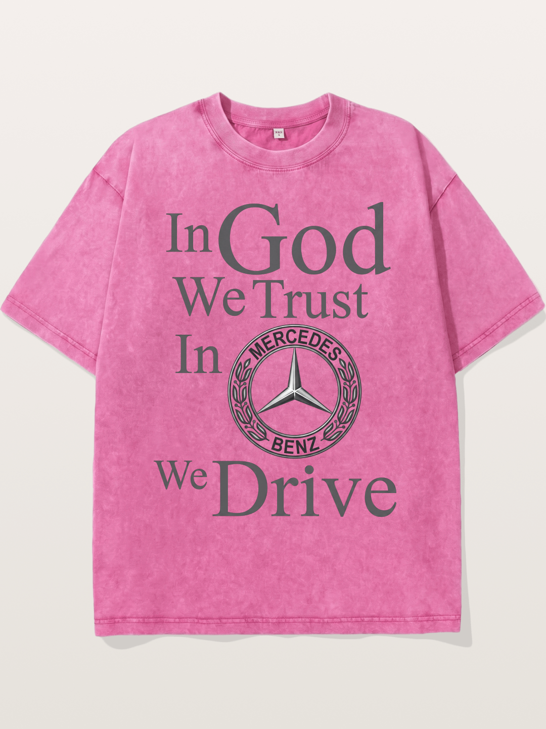 Mercedes Faith Text Art Washed T-shirt