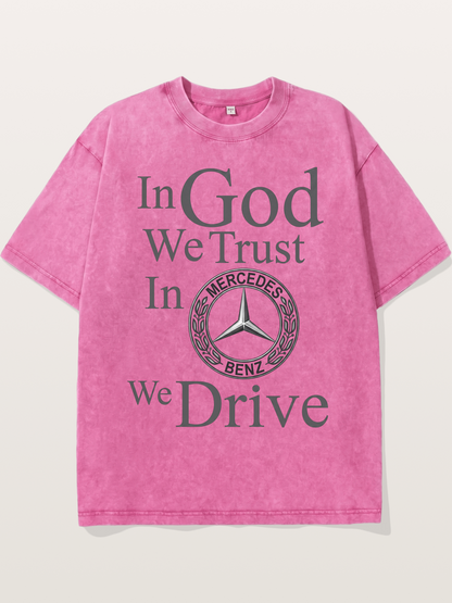 Mercedes Faith Text Art Washed T-shirt