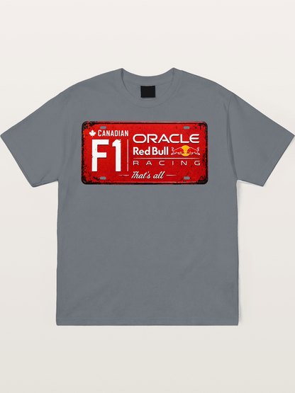 Red Bull F1 Vintage License Plate Cotton T-shirt