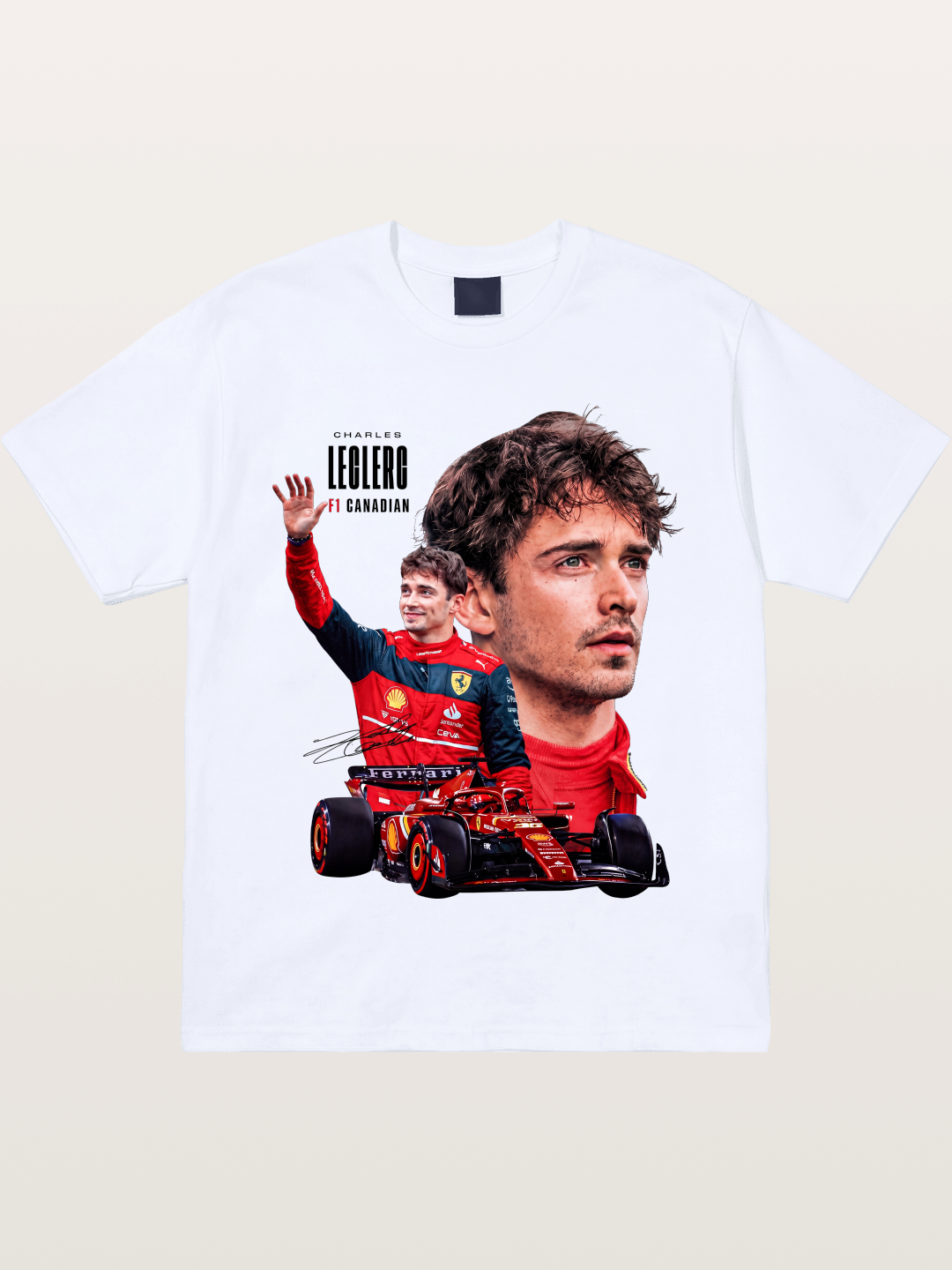 Leclerc Ferrari F1 Collage Art Gildan T-shirt