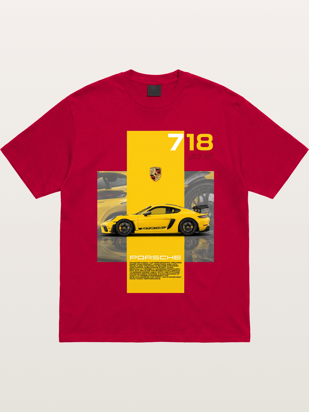 Porsche 718 GT4 RS Yellow Sports Car Gildan T-shirt