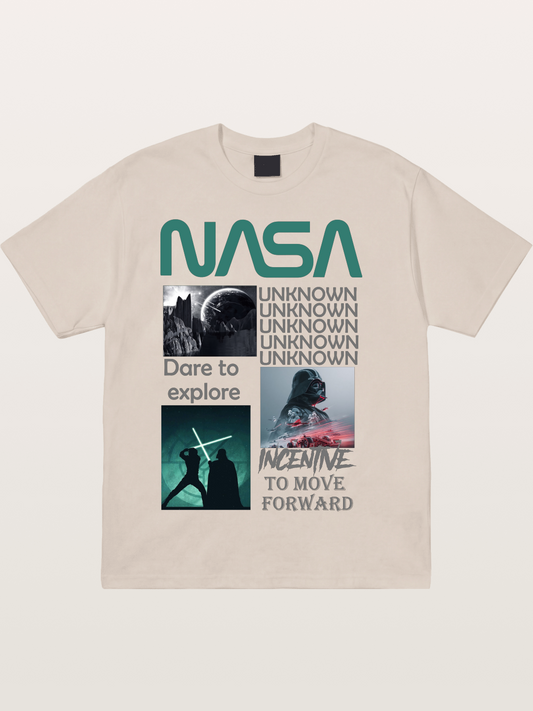 Space Sci-Fi NASA Star Wars Collage Cotton T-shirt