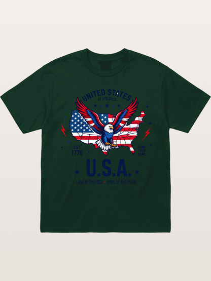 USA Map Eagle Flag Design Gildan T-shirt