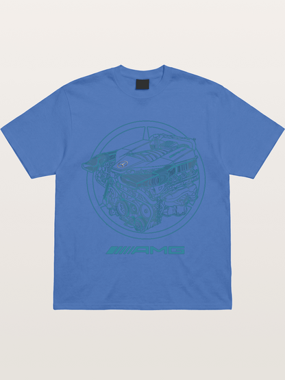 Mercedes AMG Engine Cutaway Blueprint Gildan T-shirt