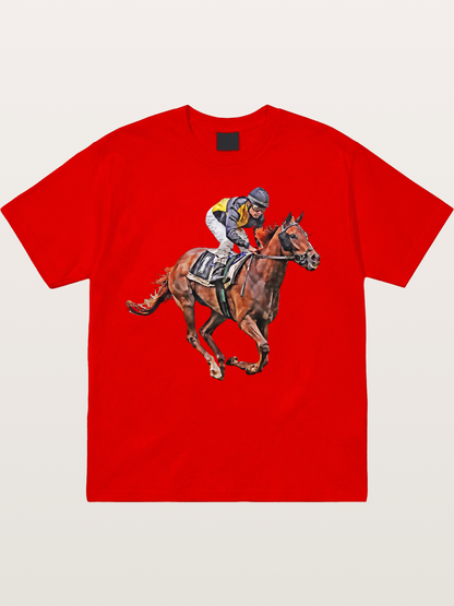 Jockey on Brown Horse Preakness 2026 Cotton T-shirt