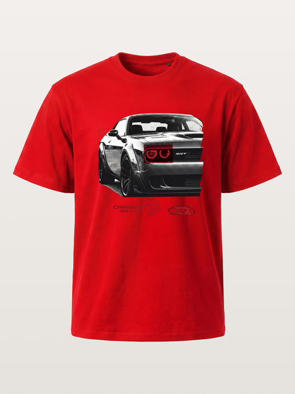 Red Taillight Hellcat Grunge Print Cotton T-shirt