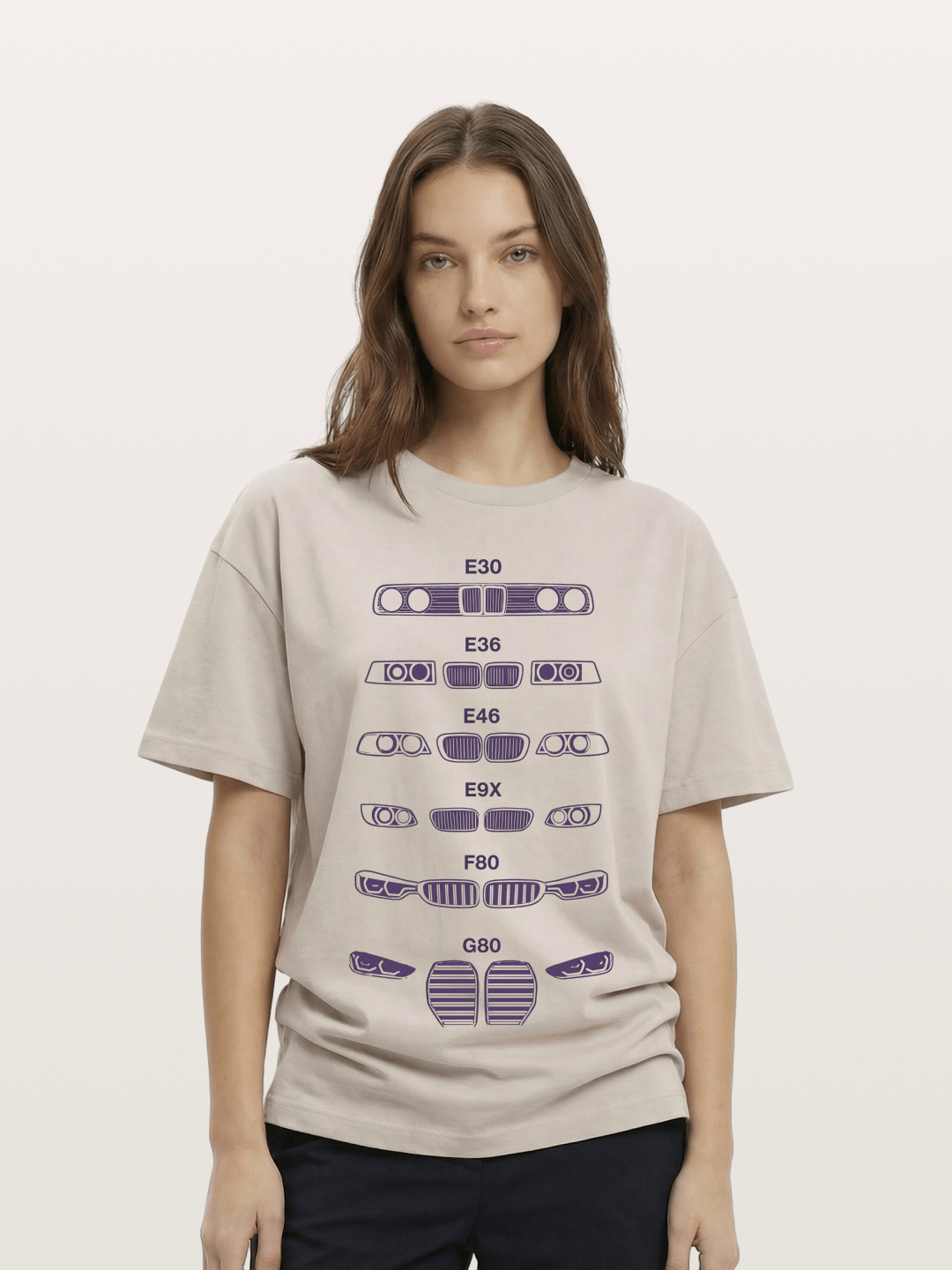 BMW Headlight Generations Print Cotton T-shirt