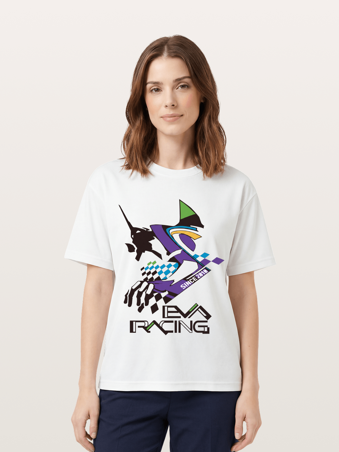 Eva Racing Checkered Flag Cotton T-shirt
