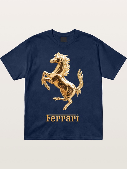 Ferrari Golden Prancing Horse Cotton T-shirt