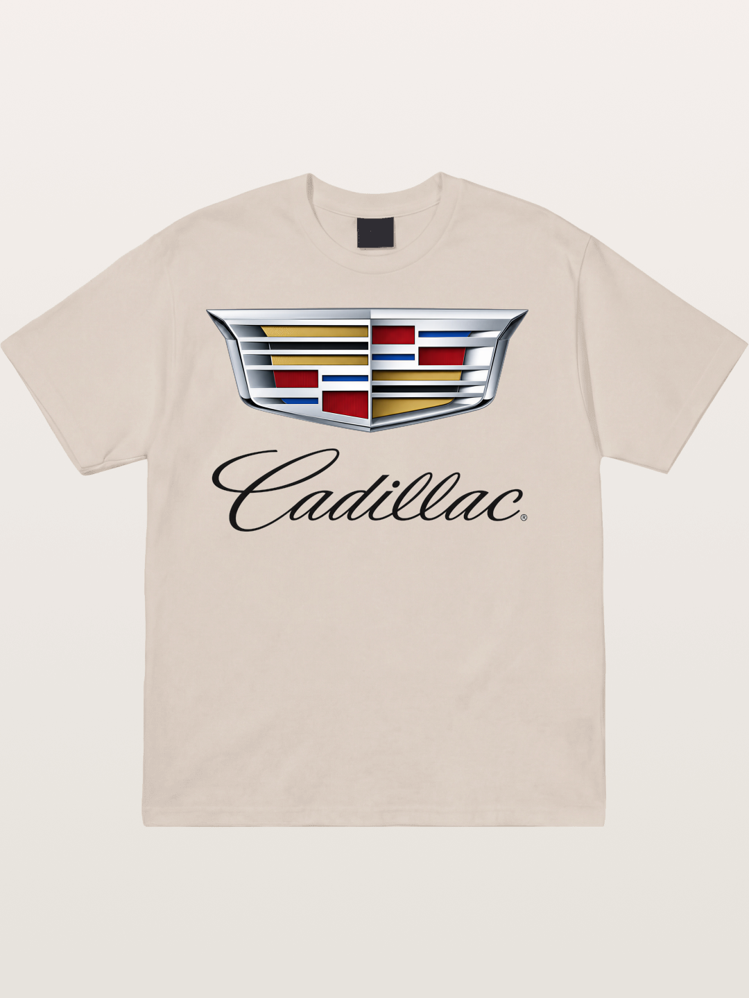 Cadillac Emblem Script Print Cotton T-shirt