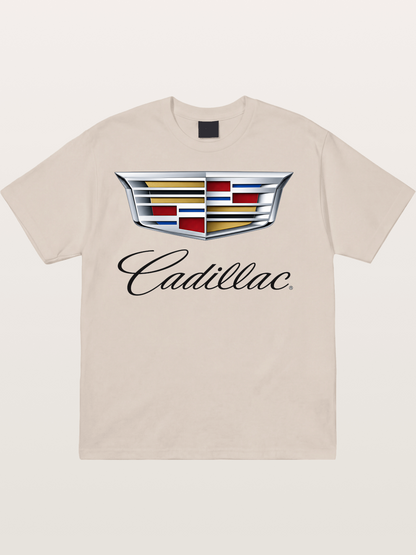 Cadillac Emblem Script Print Cotton T-shirt
