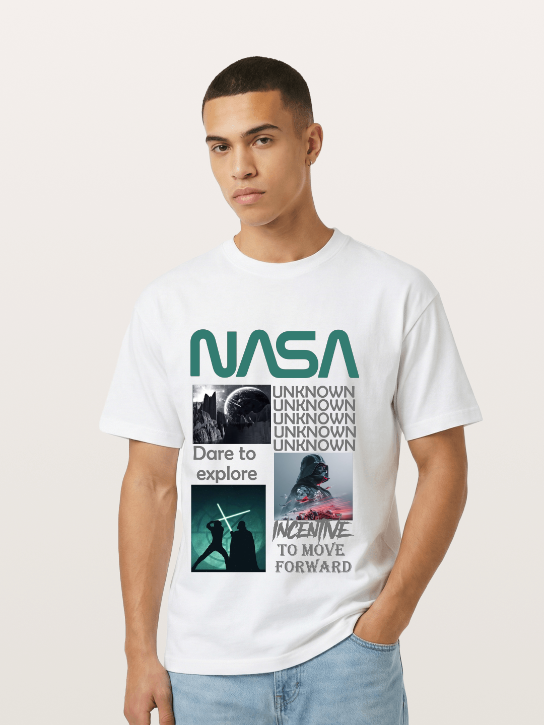 Space Sci-Fi NASA Star Wars Collage Gildan T-shirt