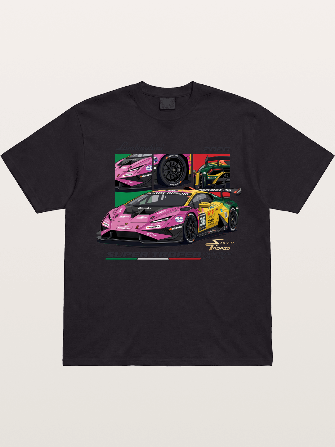 Lamborghini Huracan Pink Yellow Livery Gildan T-shirt