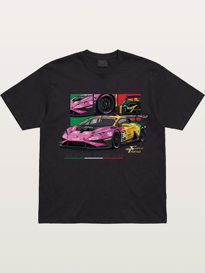 Lamborghini Huracan Pink Yellow Livery Gildan T-shirt