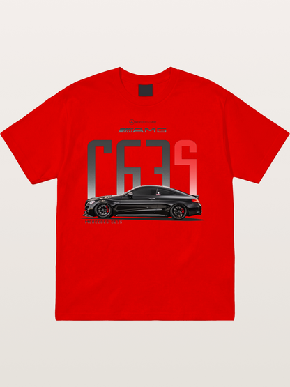 C63S AMG Black Mercedes Sports Car Cotton T-shirt