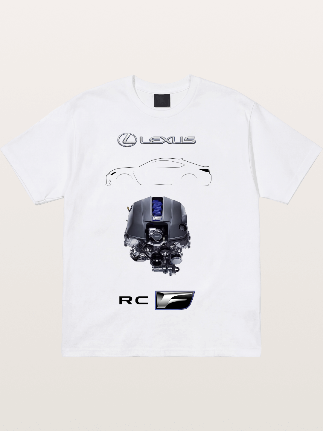 RC F Engine Outline Poster Cotton T-shirt