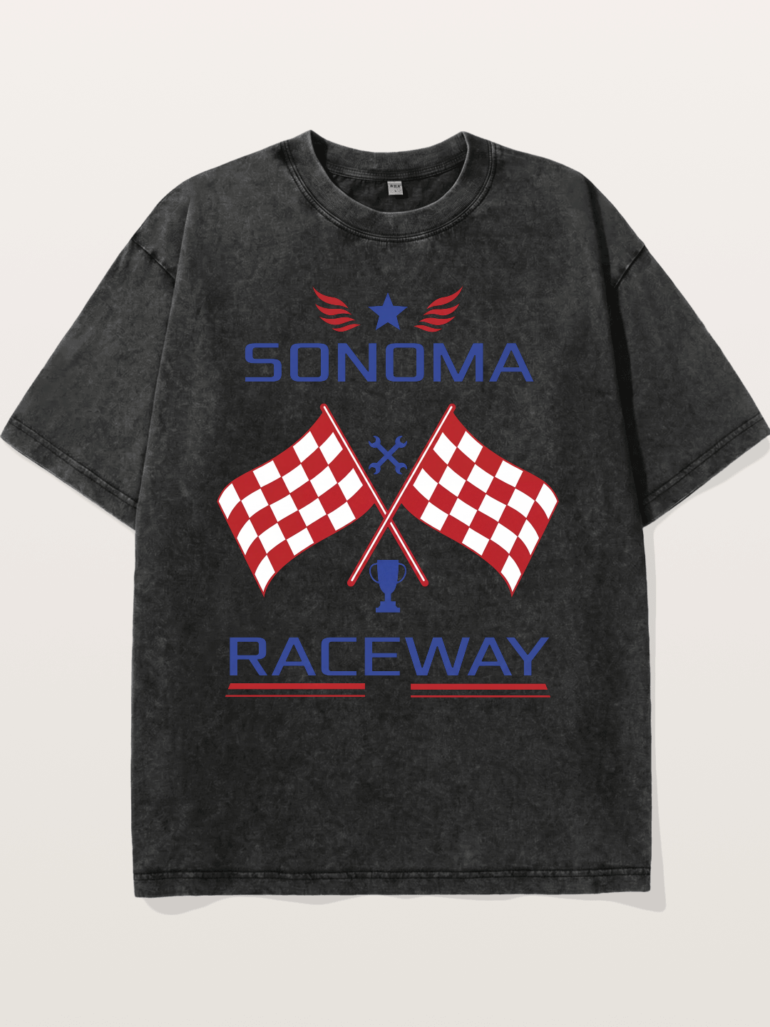 Sonoma Raceway Checkered Flag Crest Washed T-shirt