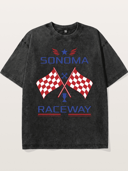 Sonoma Raceway Checkered Flag Crest Washed T-shirt