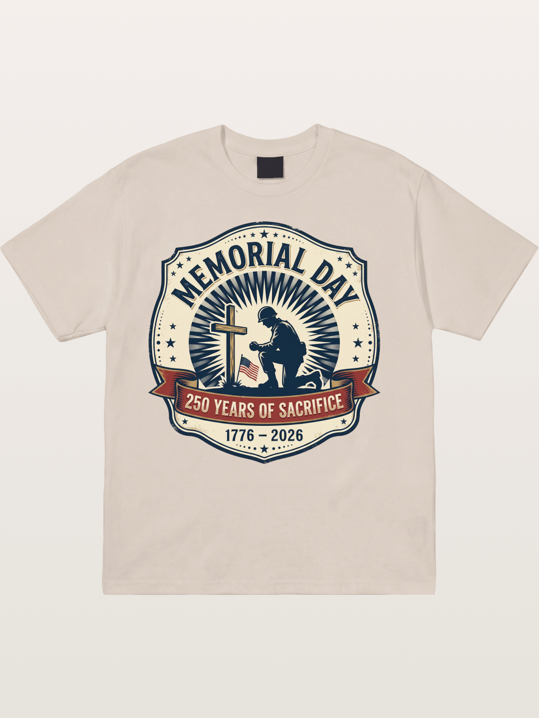 Memorial Day Vintage Sacrifice Badge Cotton T-shirt