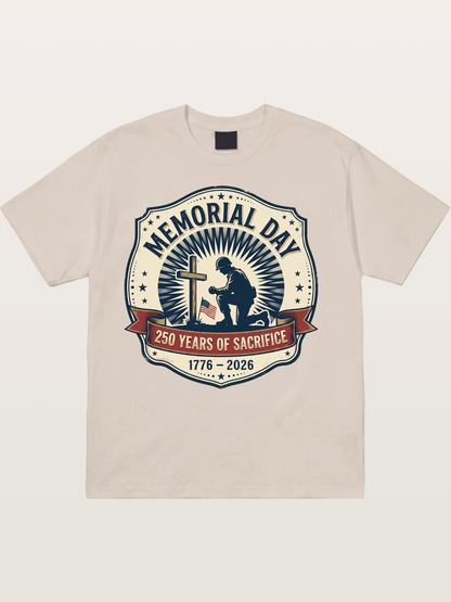 Memorial Day Vintage Sacrifice Badge Cotton T-shirt