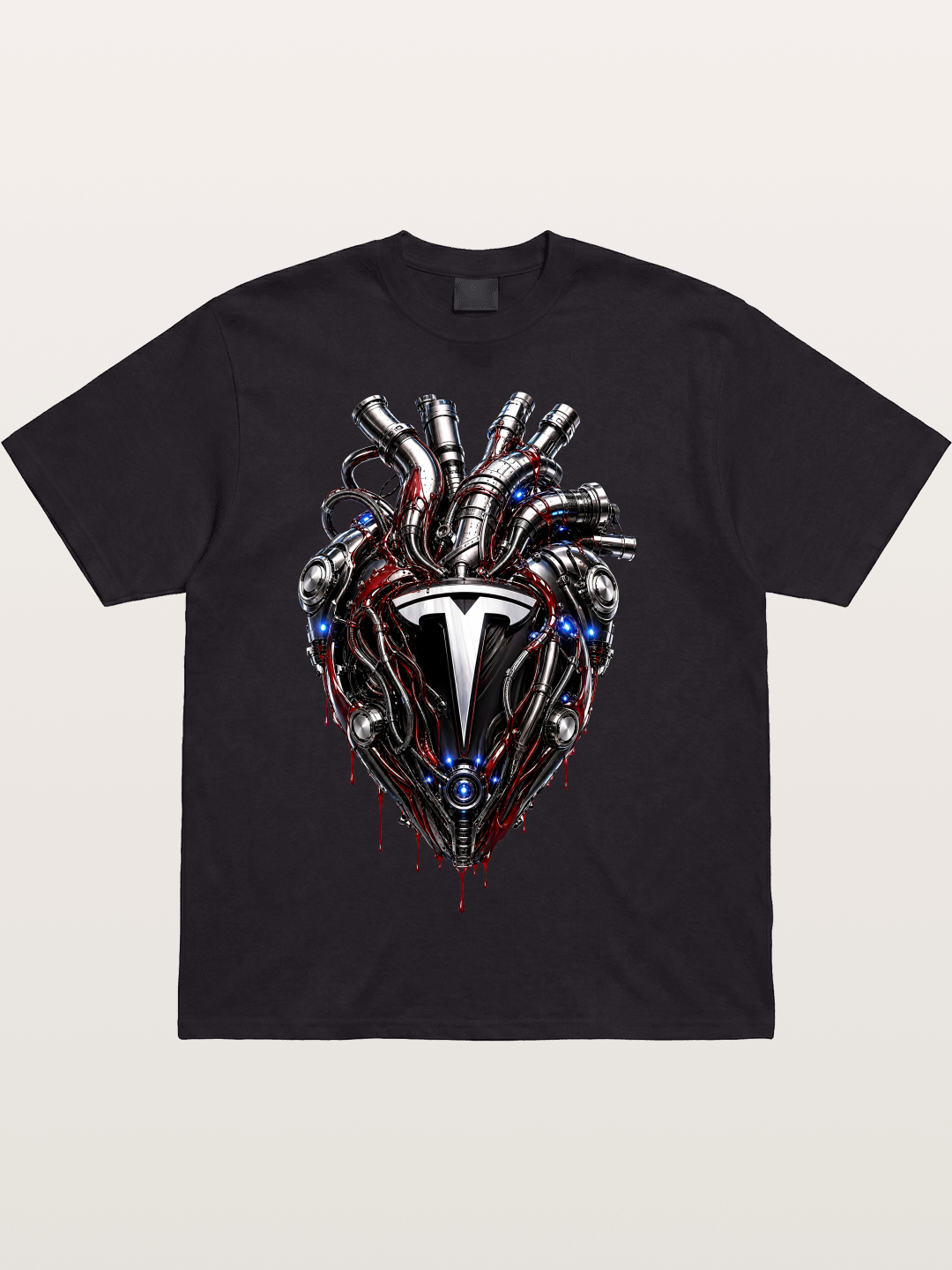 Tesla Mechanical Heart Art Cotton T-shirt