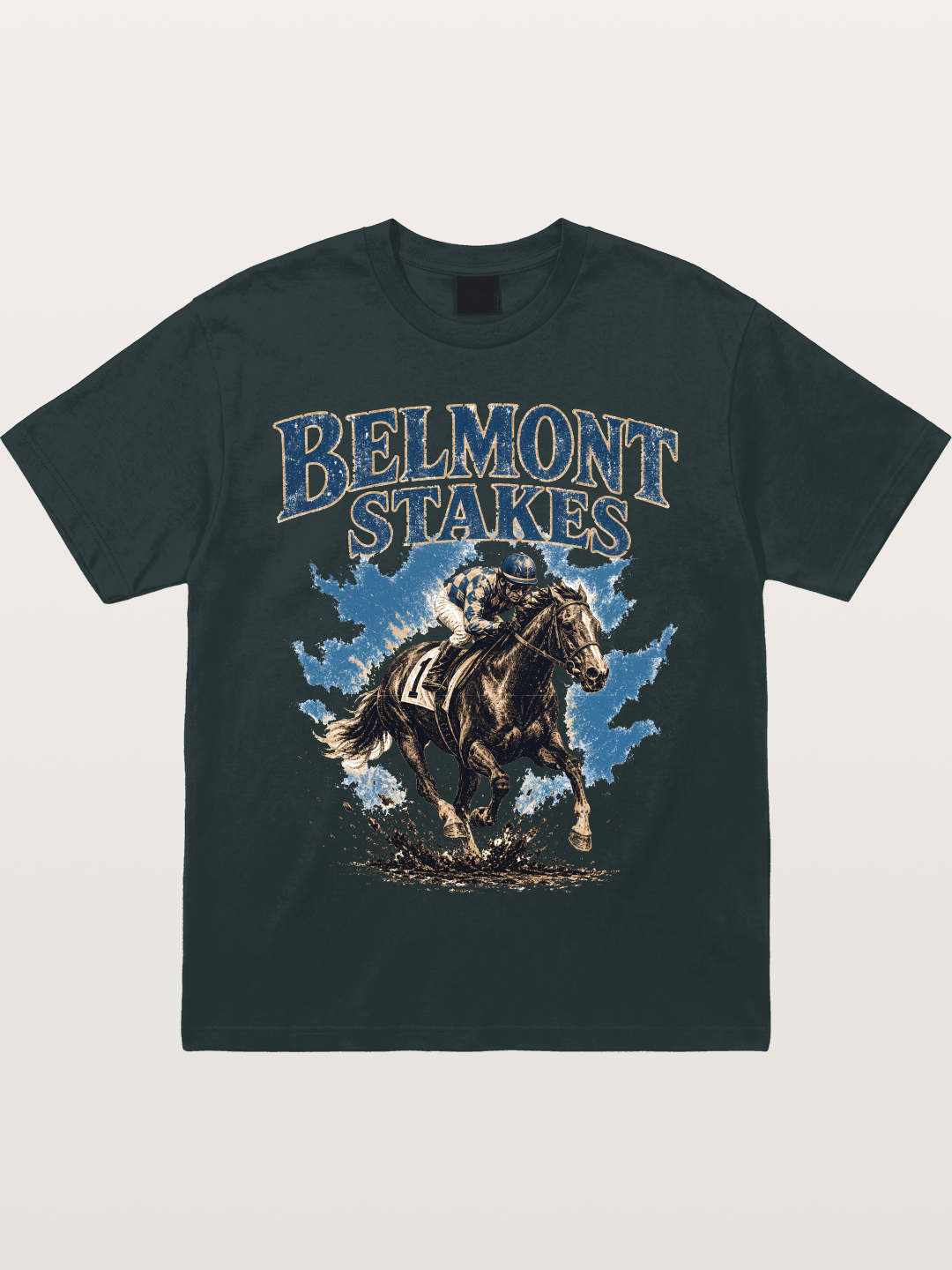 Belmont Stakes Mud Splash Poster Gildan T-shirt