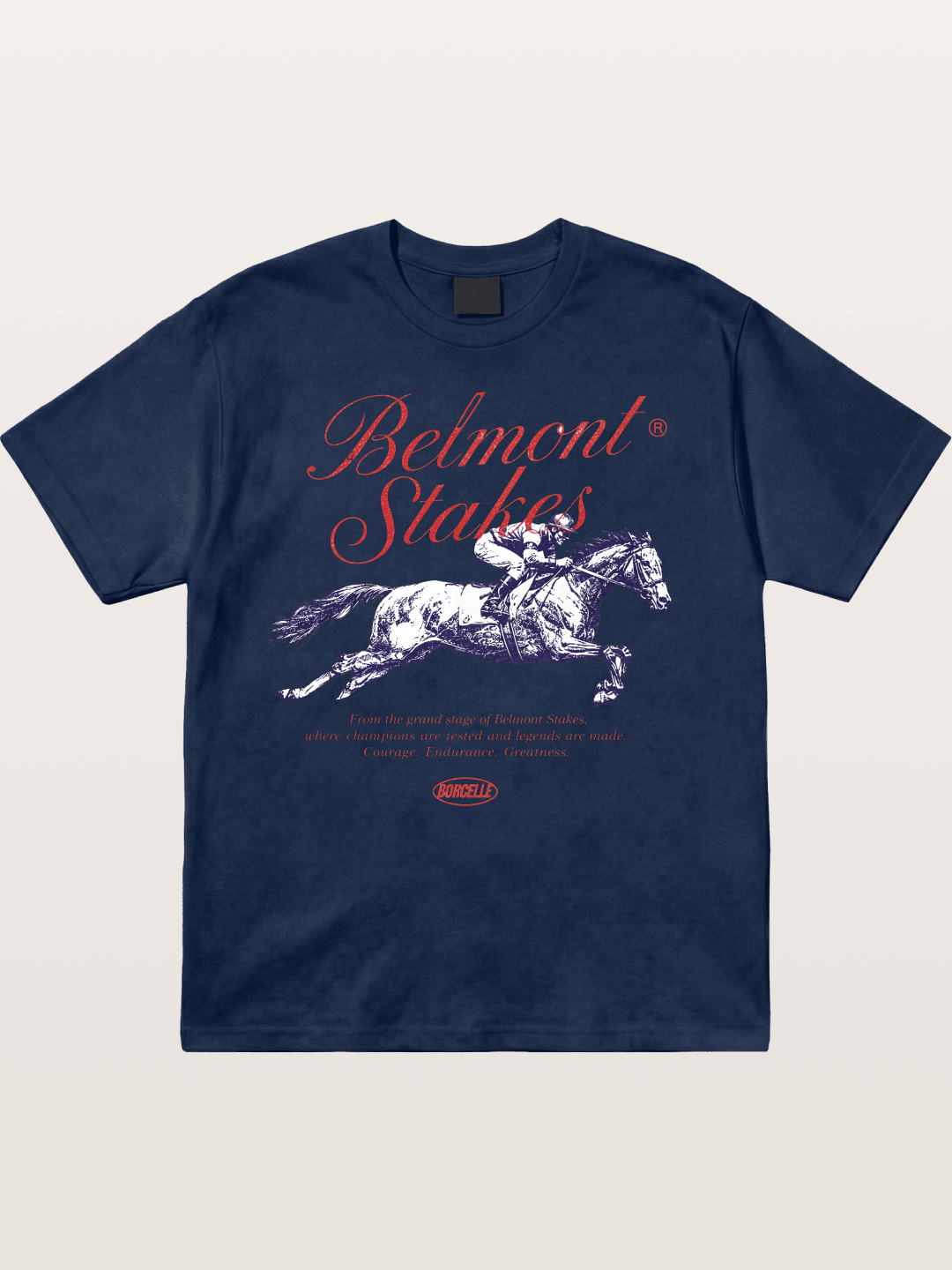 Belmont Stakes Vintage Script Print Cotton T-shirt