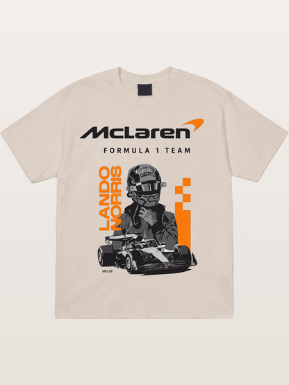 Lando Norris McLaren Portrait Cotton T-shirt