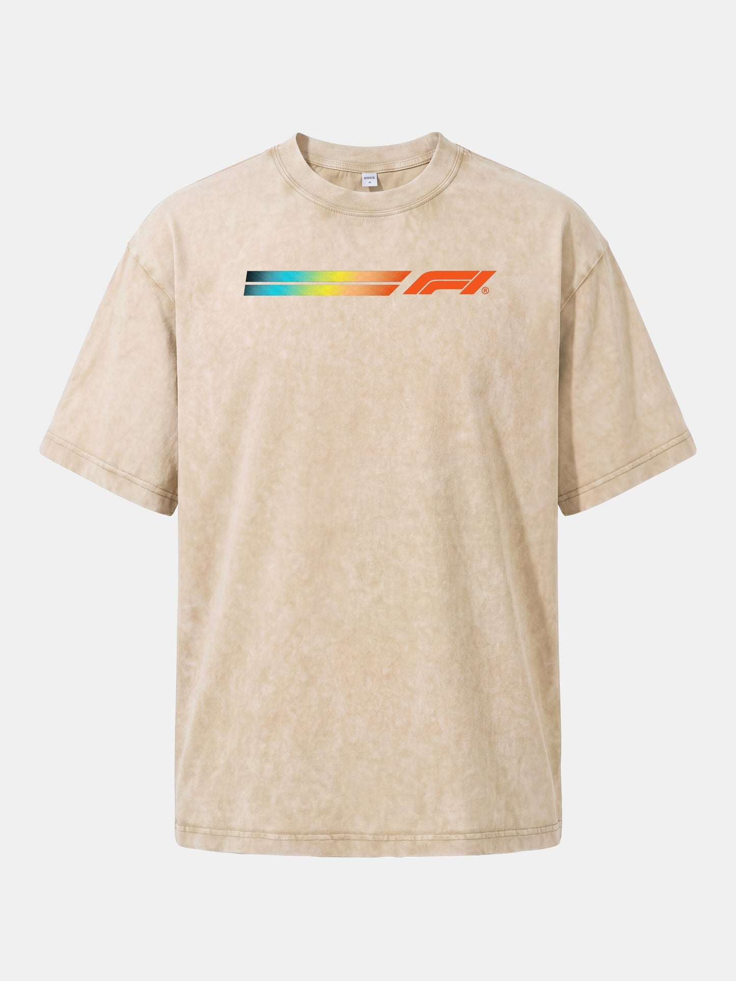 F1 Rainbow Gradient Stripe Banner Washed T-shirt