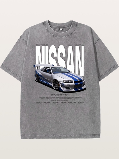 Nissan Skyline GT-R R34 Poster Washed T-shirt