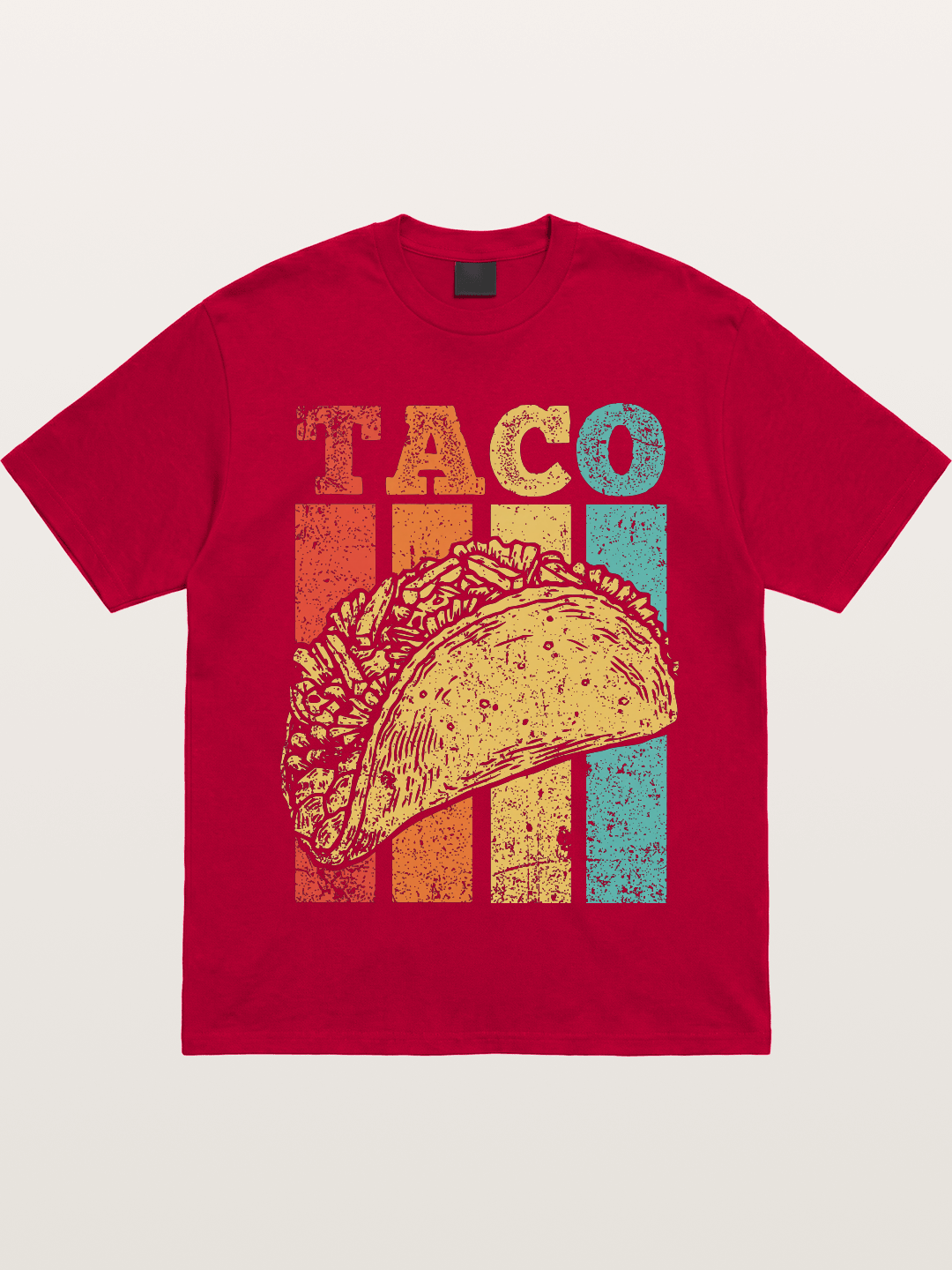 Vintage Taco Retro Stripes Food Gildan T-shirt