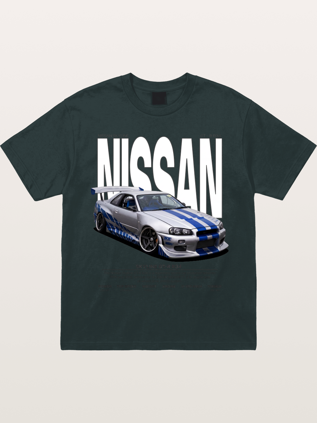 Nissan Skyline GT-R R34 Poster Gildan T-shirt