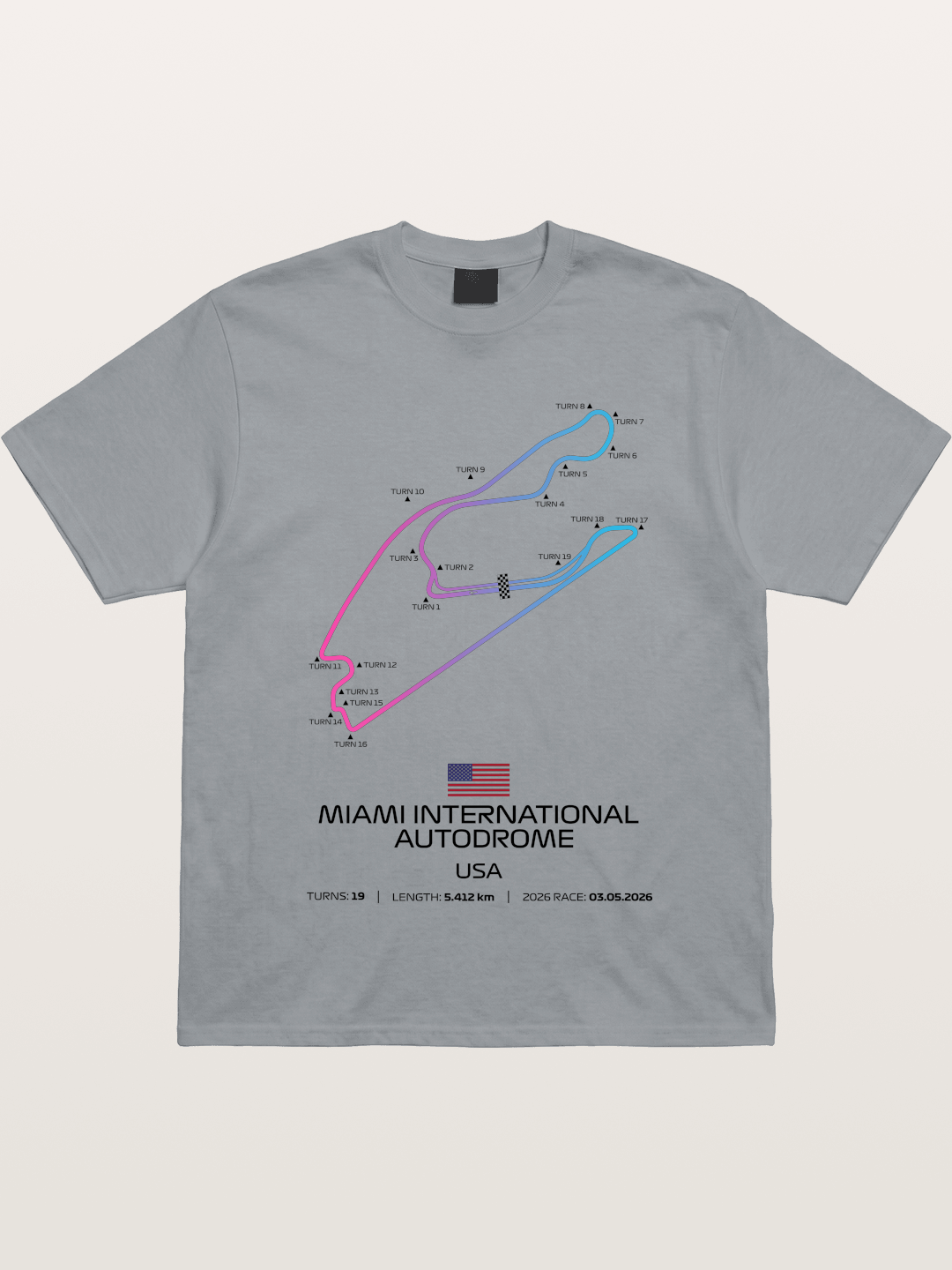 Miami Autodrome F1 Track Map Gildan T-shirt