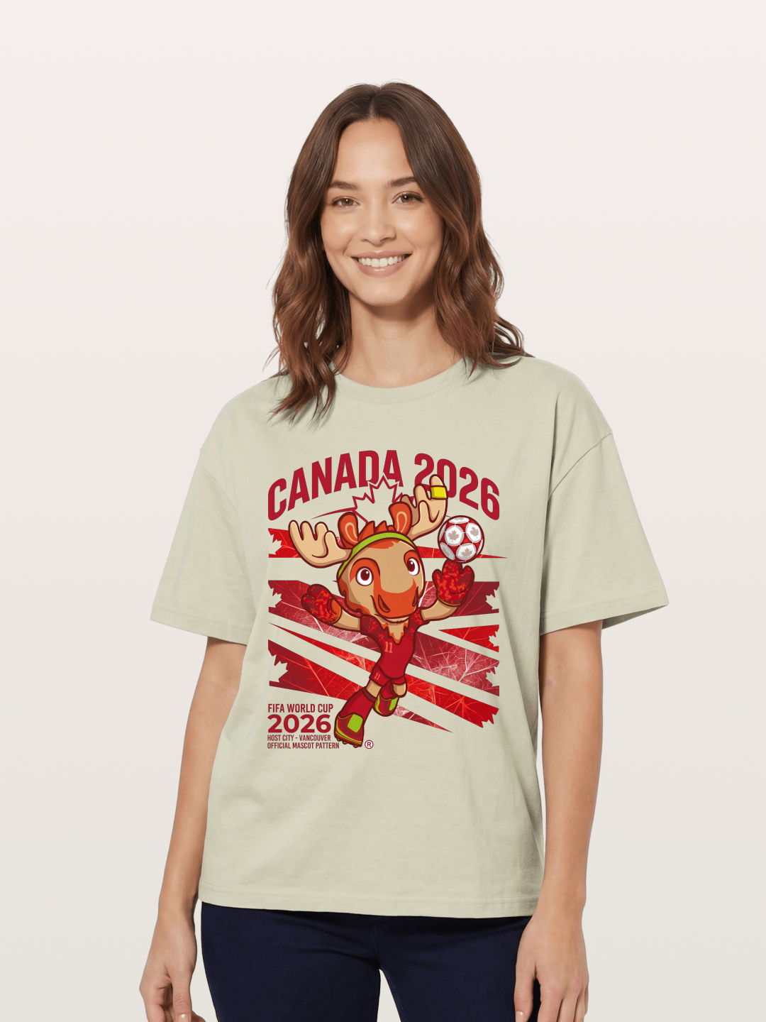 Canada 2026 Moose Mascot Cotton T-shirt