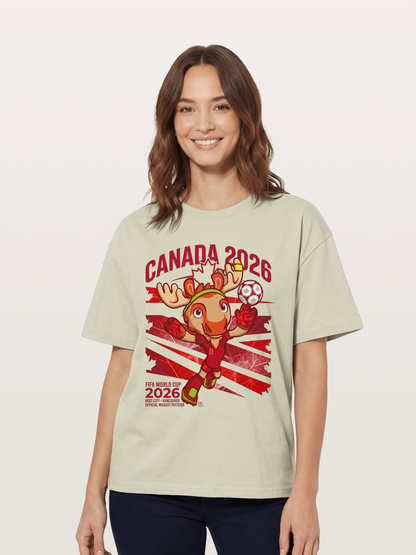 Canada 2026 Moose Mascot Cotton T-shirt