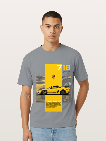 Porsche 718 GT4 RS Yellow Sports Car Gildan T-shirt