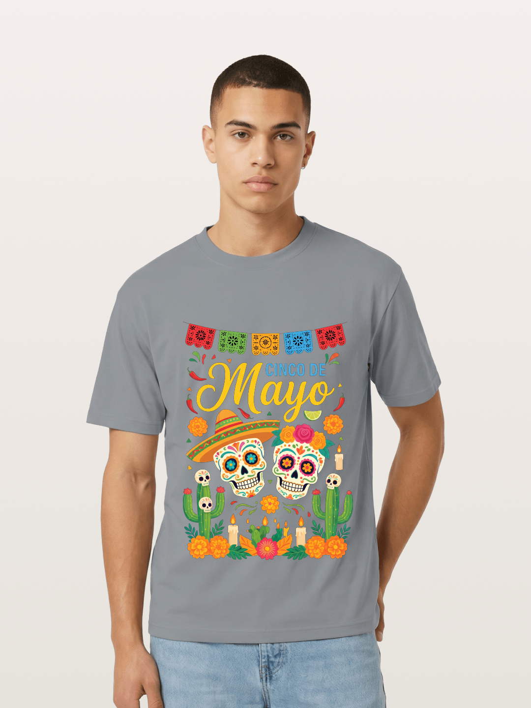 Cinco de Mayo Sugar Skull Fiesta Gildan T-shirt