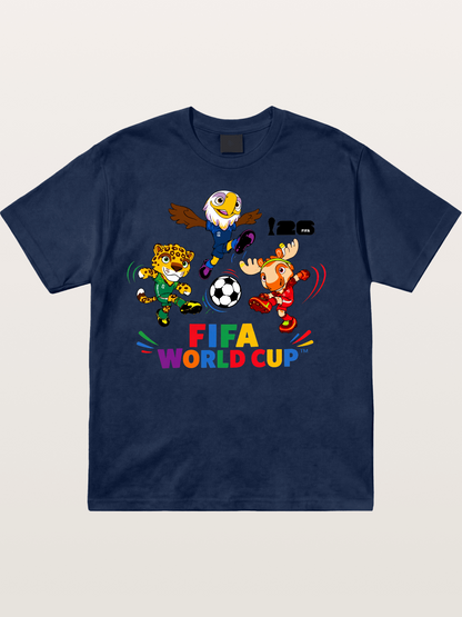 FIFA World Cup Mascots Print Cotton T-shirt
