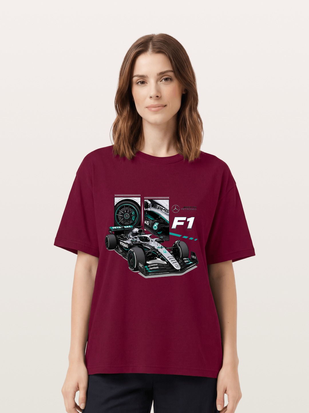 Mercedes Petronas F1 Collage Art Gildan T-shirt