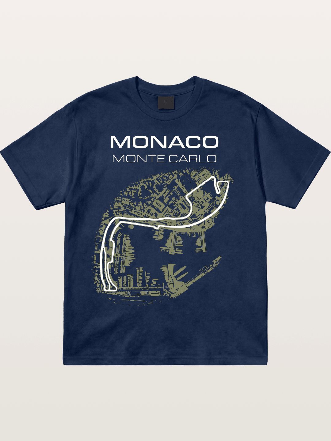 Monaco Grand Prix Vintage City Circuit Map Cotton T-shirt